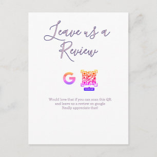 Postal logotipo de reseña comercial de Google Scan QR res