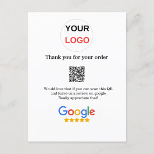 Postal logotipo de reseña de negocio de Google Scan QR re