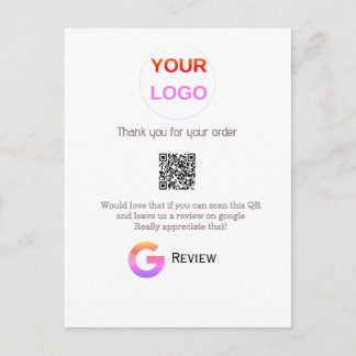 Postal logotipo de reseña de negocio de Google Scan QR re