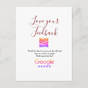 Postal logotipo de reseña de negocio de Google Scan QR re