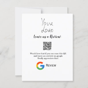 Postal logotipo de reseña de negocio de Google Scan QR re