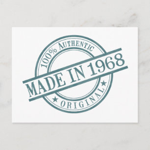 Postal Logotipo de sello de goma redondo del año de nacim