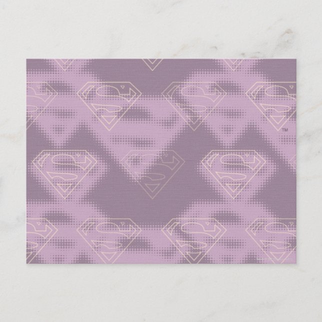 Postal Logotipo de semitono púrpura supergirl (Anverso)