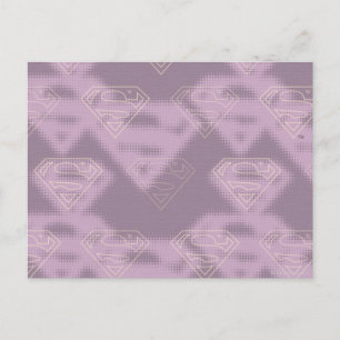Postal Logotipo de semitono púrpura supergirl