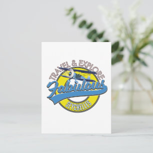 Postal logotipo de Seychelles fabulosas para viajar y exp