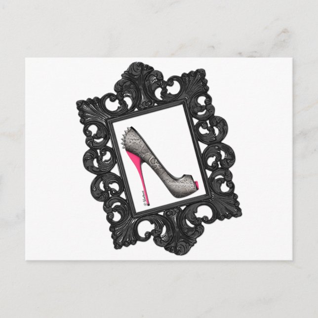 Postal Logotipo de Stiletto de reptil con marco (Anverso)