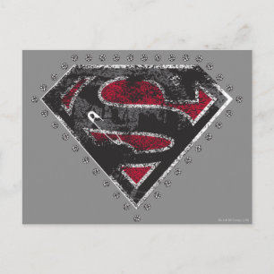 Postal Logotipo de superchica con problemas Negro y Rojo