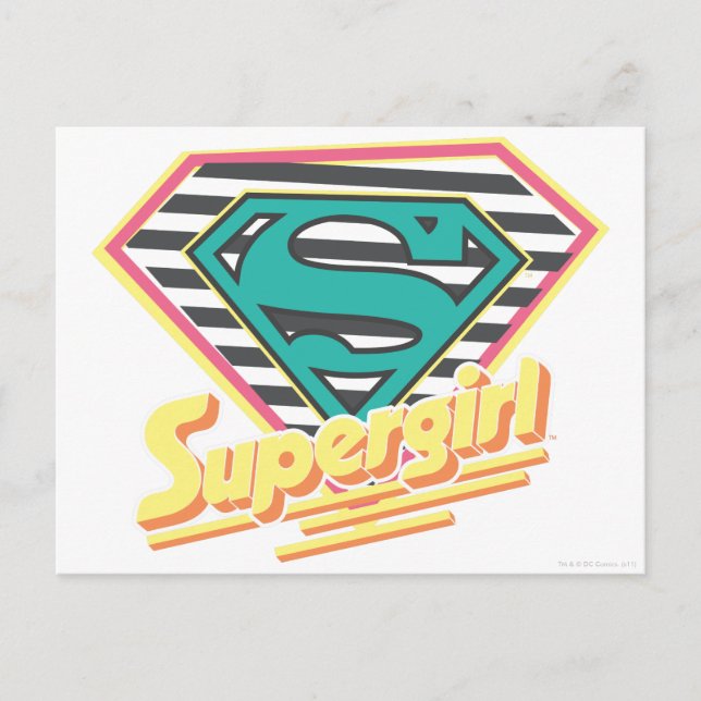 Postal Logotipo de superchica con tiras (Anverso)