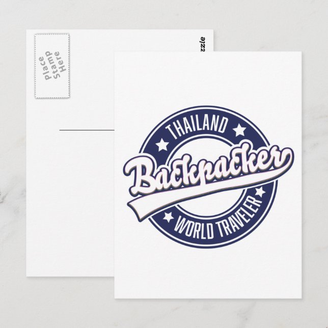 Postal logotipo de Thailand Backpacker World Traveler (Anverso / Reverso)