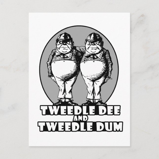 Postal Logotipo de Tweedle Dee y Tweedle Dum (Anverso)