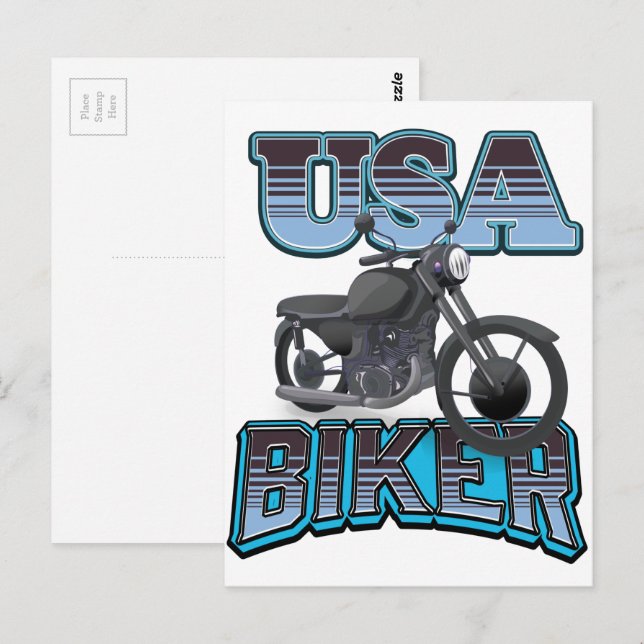 Postal logotipo de USA Biker (Anverso / Reverso)
