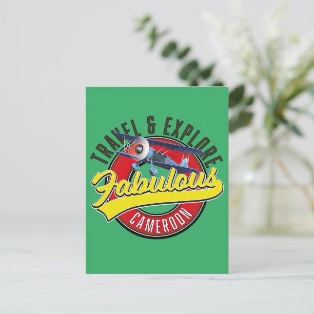 Postal logotipo de Viajar & Explorar Camerún Fabuloso (Anverso de pie)
