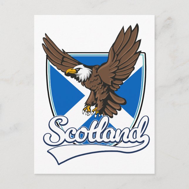 Postal logotipo de viaje a Escocia (Anverso)