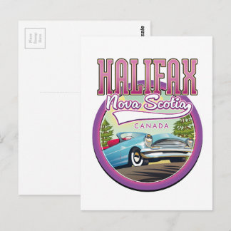 Postal Logotipo de viaje de Halifax Nueva Escocia