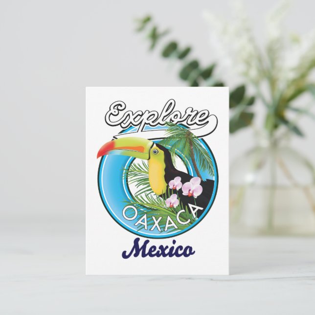 Postal Logotipo de viaje Oaxaca México (Anverso de pie)