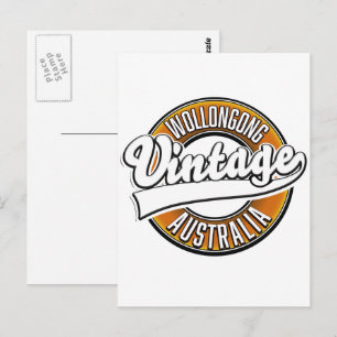 Postal Logotipo de Wollongong Australia al estilo vintage