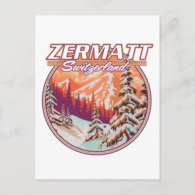 Postal logotipo de Zermatt suiza (Anverso)