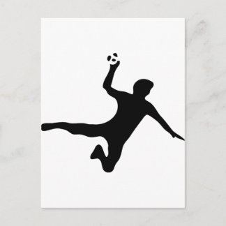 Postal logotipo del jugador de balonmano negro
