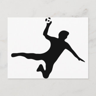Postal logotipo del jugador de balonmano negro