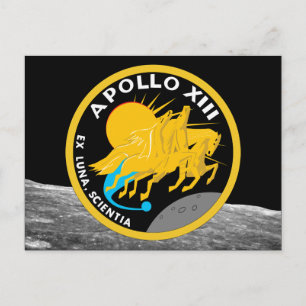 Postal Logotipo del parche de la misión de la NASA Apolo