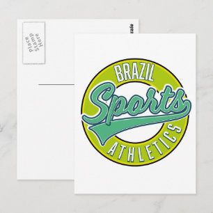 Postal logotipo deportivo atlético de Brasil en estilo vi