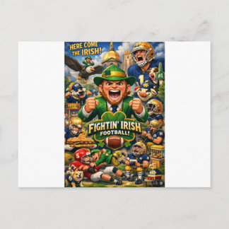 Postal Logotipo divertido de Notre Dame Fighting Irish