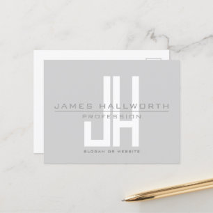 Postal Logotipo empresarial de aspecto moderno Gris