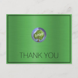 Postal Logotipo Empresarial Hierba Verde Gracias