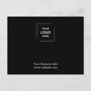Postal Logotipo Empresarial Negro Personalizado Profesion