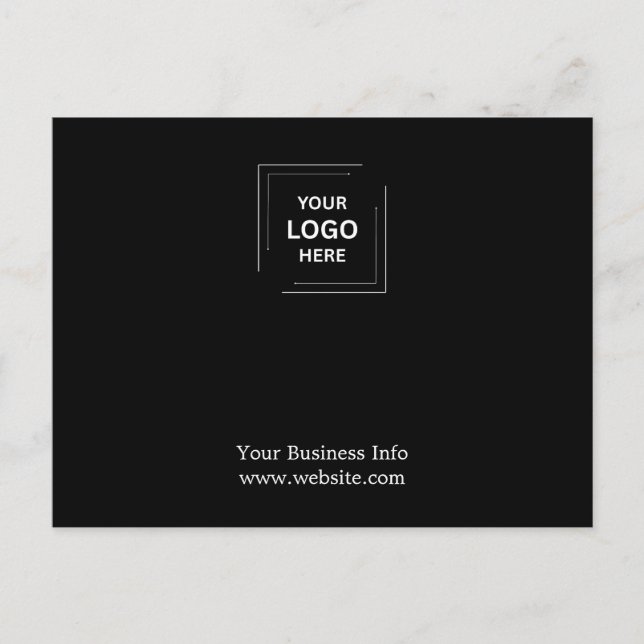 Postal Logotipo Empresarial Negro Personalizado Profesion (Anverso)