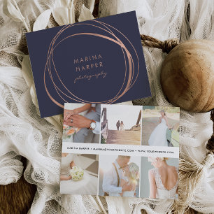 Postal Logotipo Faux Rosa Gold