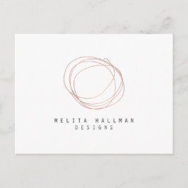 Postal Logotipo mínimo de escrúpulos del diseñador en oro