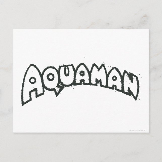 Postal Logotipo negro grunge Aquaman 2 (Anverso)