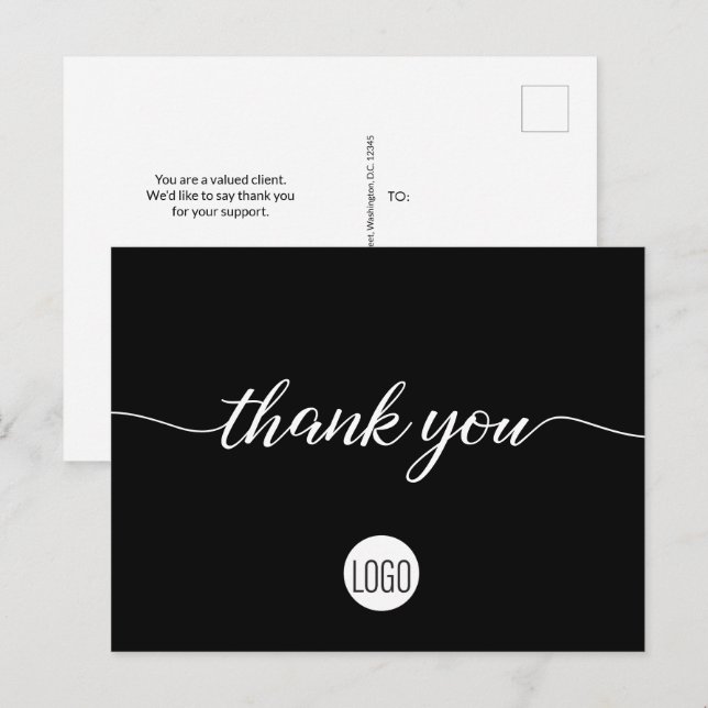 Postal Logotipo negro y blanco Agradecimiento a nuestros  (Anverso / Reverso)