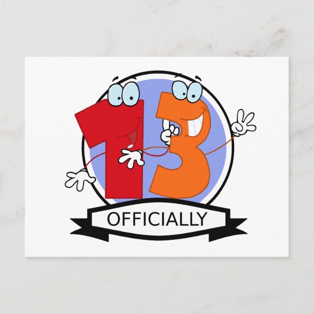 Postal Logotipo oficial de cumpleaños 13 (Anverso)