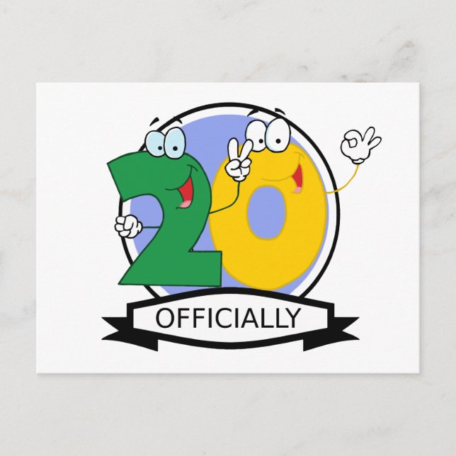 Postal Logotipo oficial de cumpleaños 20 (Anverso)
