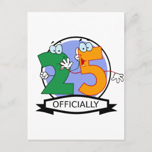 Postal Logotipo oficial de cumpleaños 25