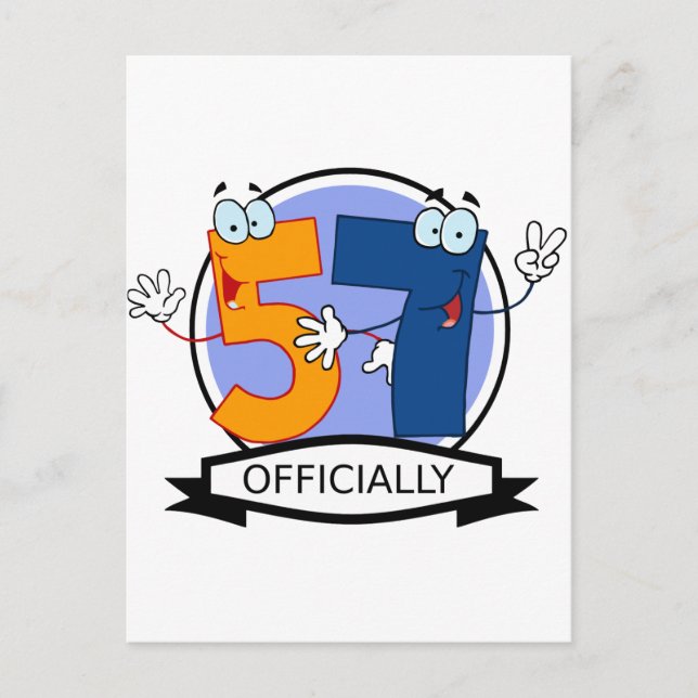 Postal Logotipo oficial de cumpleaños 57 (Anverso)