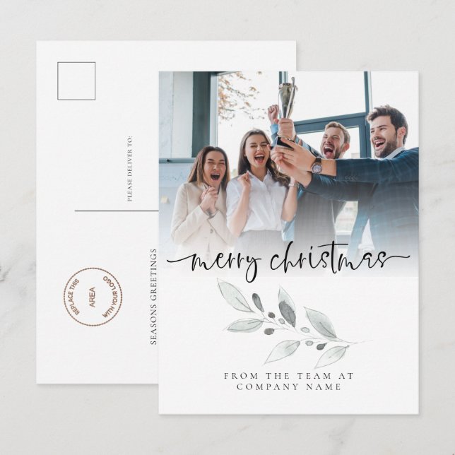 Postal Logotipo Personalizado Photo Company Foliage Merry (Anverso / Reverso)