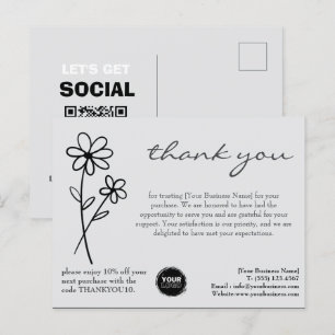 Postal Logotipo Personalizado y Código QR Agradecimiento 