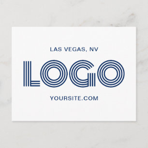 Postal Logotipo rectangular moderno azul marino