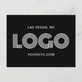 Postal Logotipo rectangular moderno en blanco y negro