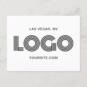 Postal Logotipo rectangular moderno negro