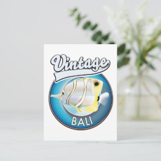 Postal Logotipo retro de Bali vintage