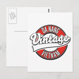 Postal Logotipo retro de Da Nang Vietnam