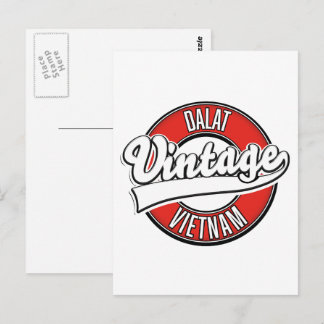 Postal Logotipo retro de Dalat Vietnam