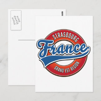 Postal logotipo retro de la región de Gran Este de Estras