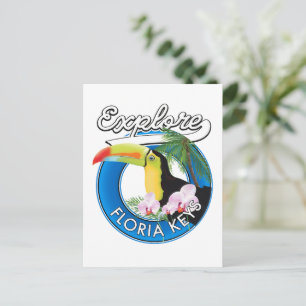 Postal logotipo retro de los cayos de Florida