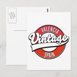 Postal logotipo retro de valencia españa