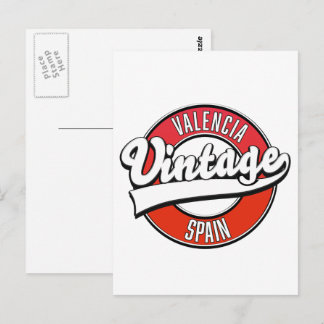 Postal logotipo retro de valencia españa